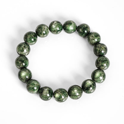 13mm Genuine Green Chrome Diopside Bracelet AAA Natural Gemstone Beads for Men & Women — Healing Heart Chakra Crystal Jewelry Gift