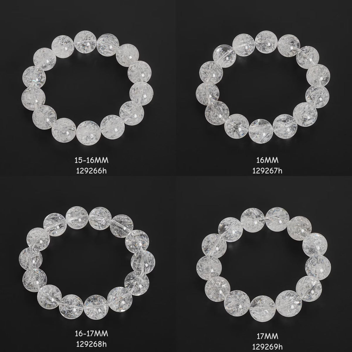 15-18mm White Rainbow Crystal Quartz Bracelet AAA Natural Gemstone Beads for Men & Women — Chunky Clear Quartz Healing Jewelry Gift