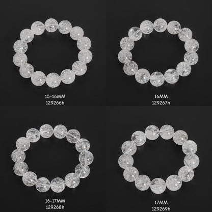 15-18mm White Rainbow Crystal Quartz Bracelet AAA Natural Gemstone Beads for Men & Women — Chunky Clear Quartz Healing Jewelry Gift