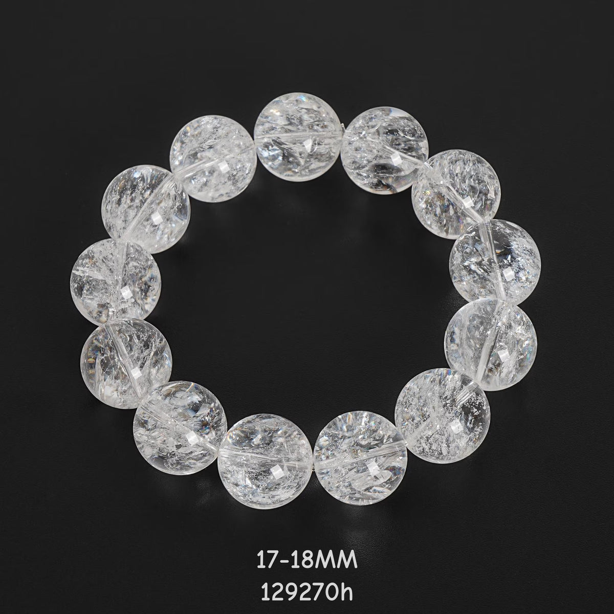 15-18mm White Rainbow Crystal Quartz Bracelet AAA Natural Gemstone Beads for Men & Women — Chunky Clear Quartz Healing Jewelry Gift
