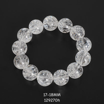 15-18mm White Rainbow Crystal Quartz Bracelet AAA Natural Gemstone Beads for Men & Women — Chunky Clear Quartz Healing Jewelry Gift